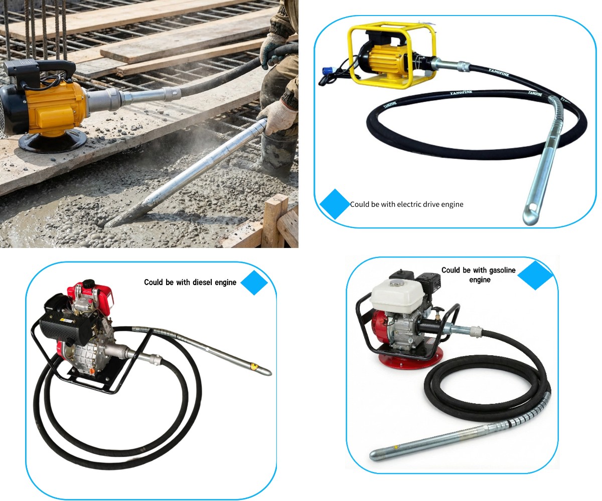 Портативный вибратор для бетонных пороховок