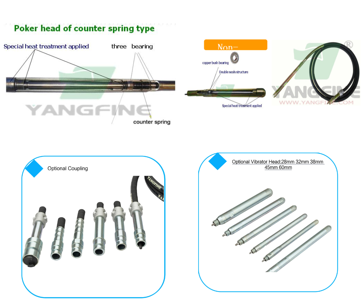 Vibrador de hormigón portátil eléctrico